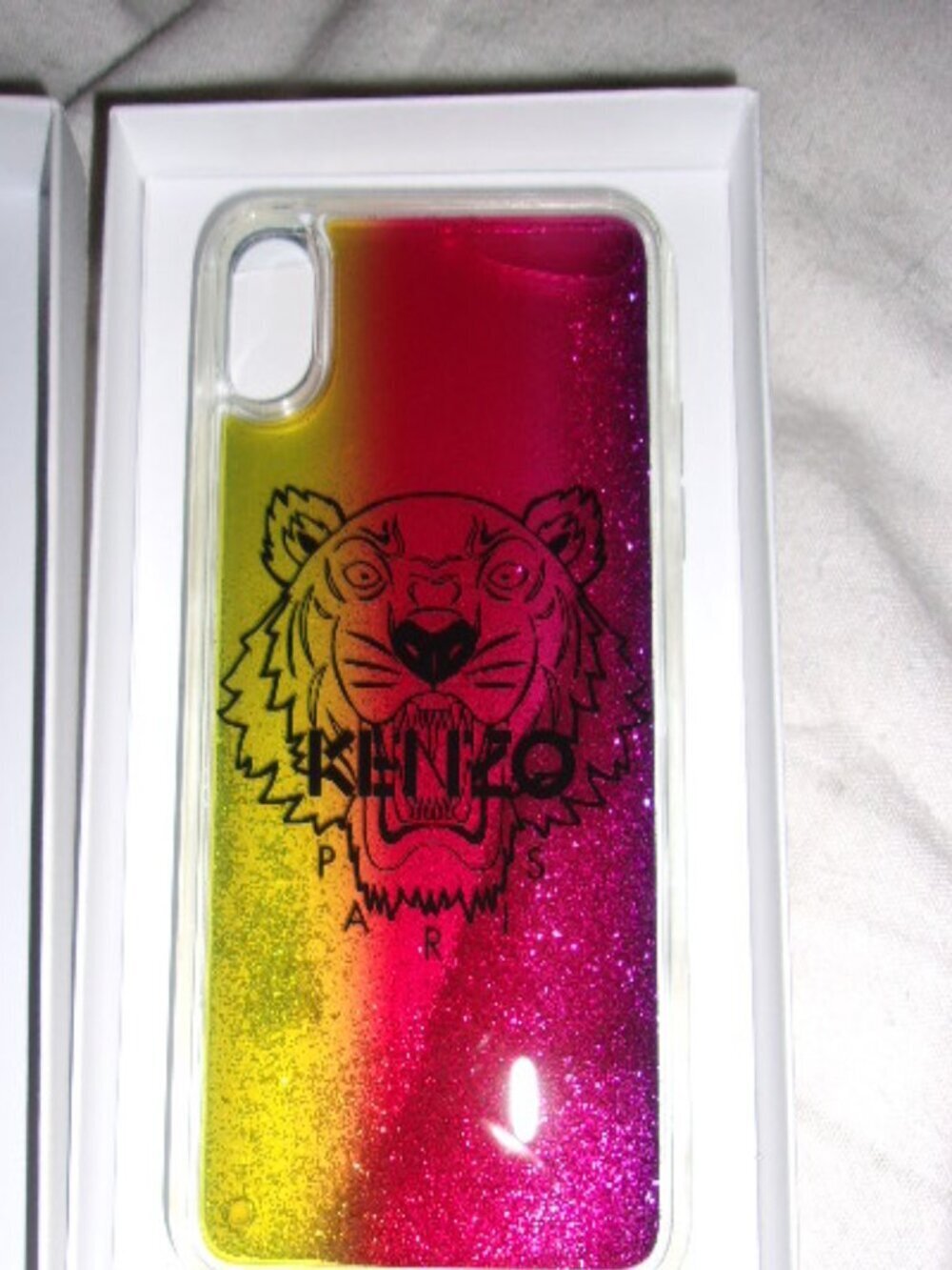 Kenzo Unisex Adults iPhone XS max Phone Case Sparkly Animal Print Multi Color
